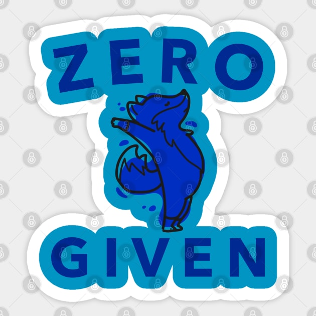 Zero Fox Given Sticker by Apathecary